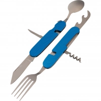 Многофункциональный походный нож (ложка,вилка,нож) 6-в-1, синий купить в Оренбурге