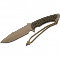 Нож с фиксированным клинком Spartan Blades Horkos, сталь CPM-S35VN Flat Dark Earth, рукоять зеленая микарта, чехол мельтикам купить в Оренбурге