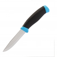 Нож с фиксированным лезвием Morakniv Companion Blue, сталь Sandvik 12С27, рукоять пластик/резина, голубой купить в Оренбурге