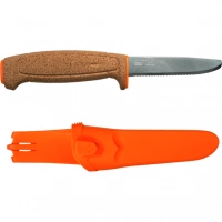 Нож с фиксированным лезвием Morakniv Floating Serrated Knife, сталь Sandvik 12C27, рукоять пробковая купить в Оренбурге