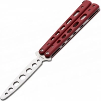 Тренировочный нож-бабочка (балисонг) Balisong Trainer, Boker Plus 01BO712, клинок из нержавеющей стали Zero-ground Plain (без заточки), рукоять стеклотекстолит G10, красный купить в Оренбурге