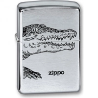 Зажигалка ZIPPO Alligator, с покрытием Brushed Chrome, латунь/сталь, серебристая, матовая, 36x12x56 купить в Оренбурге