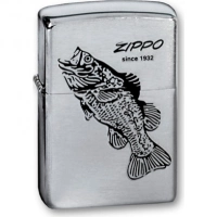 Зажигалка ZIPPO Black Bass Brushed Chrome, латунь с никеле-хром. покрыт., серебр., матов., 36х56х12мм купить в Оренбурге