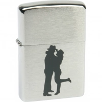 Зажигалка ZIPPO Cowboy Couple Brushed Chrome, латунь, ник.-хром. покр., серебр., матов., 36х56х12 мм купить в Оренбурге