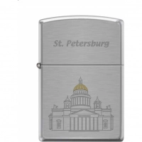 Зажигалка ZIPPO Исакиевский собор, с покрытием Brushed Chrome купить в Оренбурге