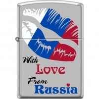 Зажигалка ZIPPO Из России с любовью, латунь/сталь с покрытием Satin Chrome, матовая, 36x12x56 мм купить в Оренбурге