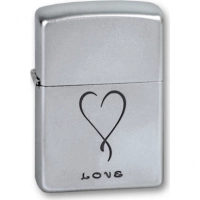 Зажигалка ZIPPO Love Satin Chrome, латунь с никеле-хромовым покрыт., серебр., матовая, 36х56х12 мм купить в Оренбурге