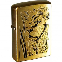 Зажигалка ZIPPO Proud Lion Brushed Brass, латунь, золотистый, матовая, 36х56х12 мм купить в Оренбурге