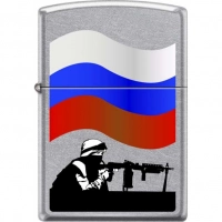 Зажигалка ZIPPO Защитник Отечества, латунь/сталь с покрытием Street Chrome™, серебристая, 36x12x56мм купить в Оренбурге